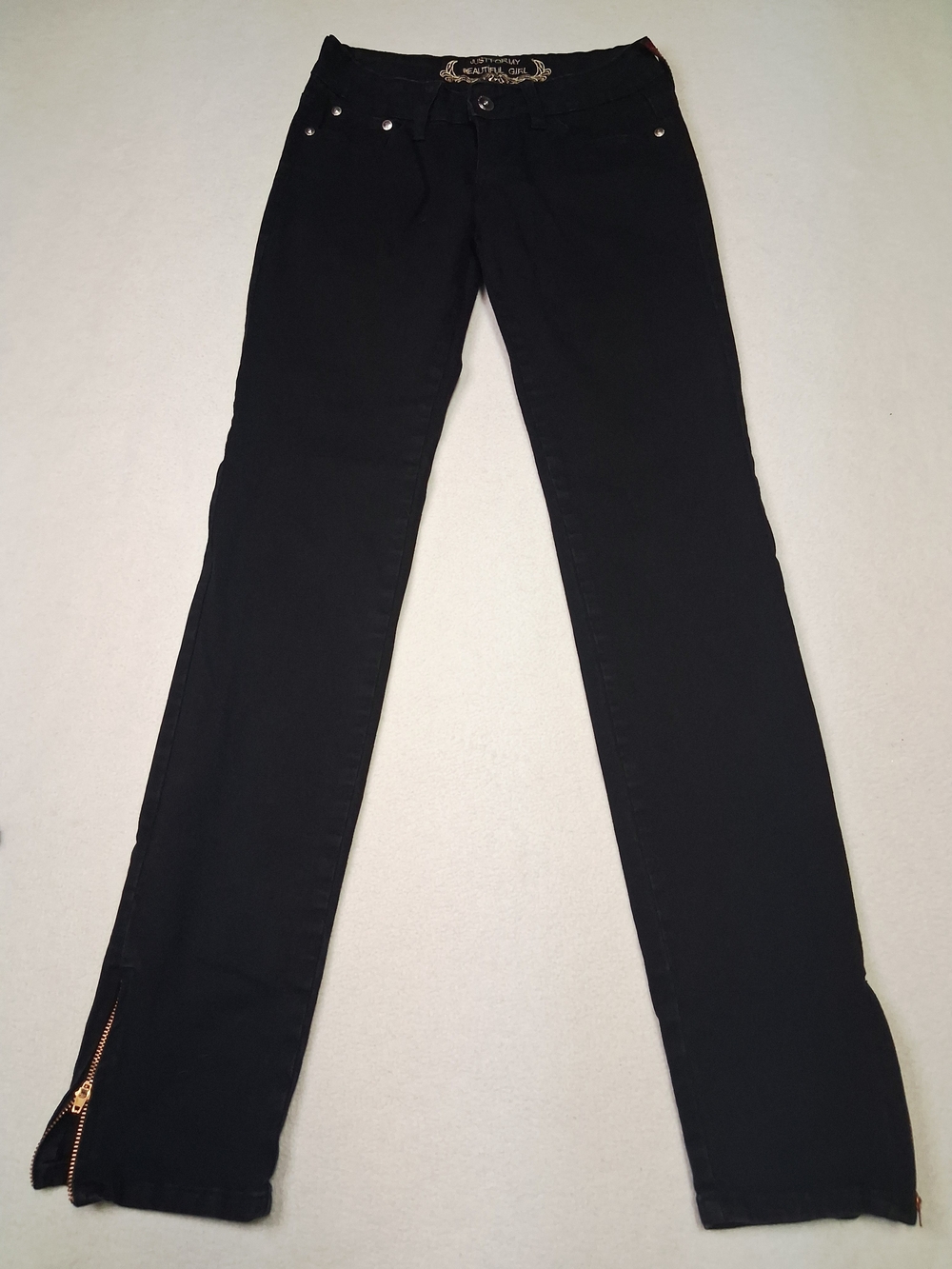 Just For My Beautiful Girl Black Pants with Zipper Bottoms